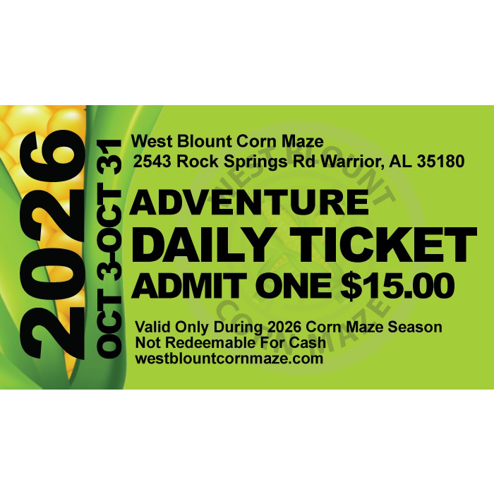 West Blount Corn Maze - Hayden, AL - Adventure Ticket