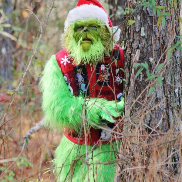 2025 Grinch-Mas At The Maze 12/12/2025 West Blount Corn Maze - Grinch Hiding behind tree