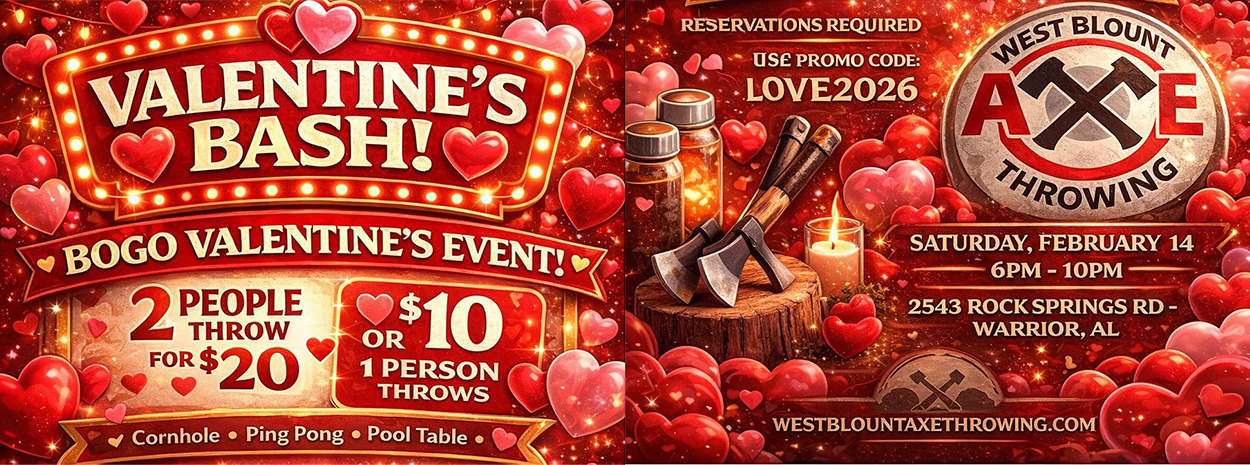 West Blount Axe Throwing Valentine's Day